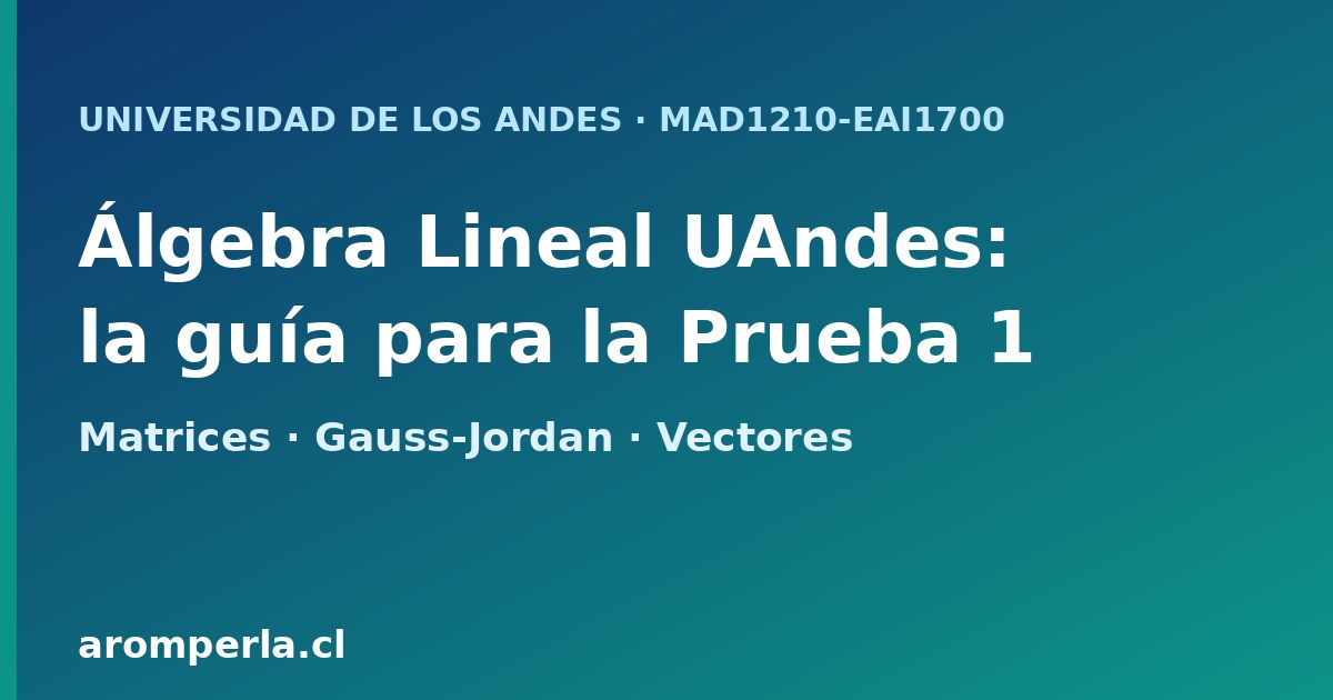 Álgebra Lineal UAndes: la guía para la P1 de MAD1210-EAI1700