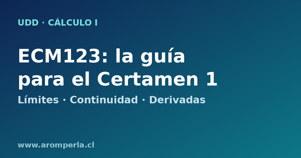 ECM123 UDD: la guía para el Certamen 1 de Cálculo I