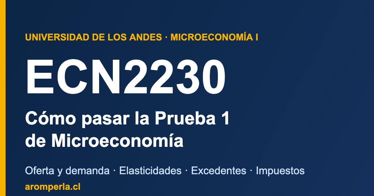 ECN2230 UAndes: cómo pasar la Prueba 1 de Microeconomía