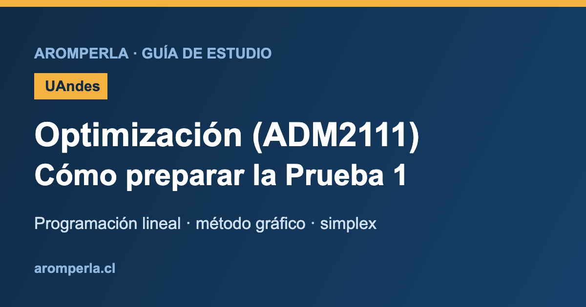 Optimización ADM2111 UAndes: cómo preparar la Prueba 1