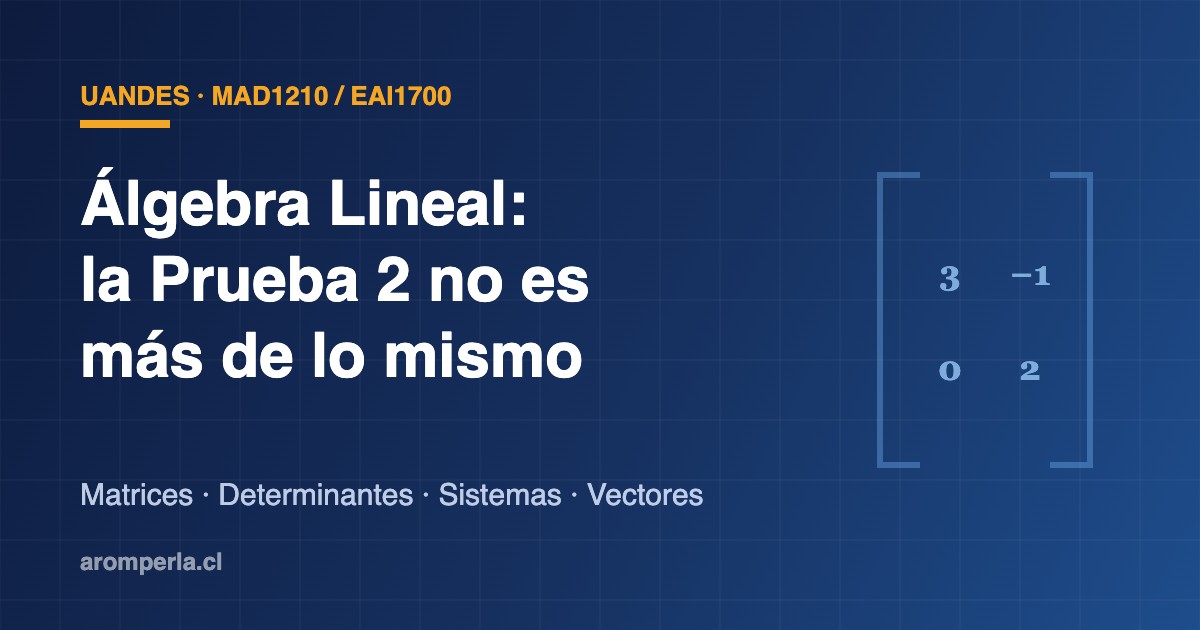 Álgebra Lineal MAD1210 UAndes: la P2 no es más de lo mismo