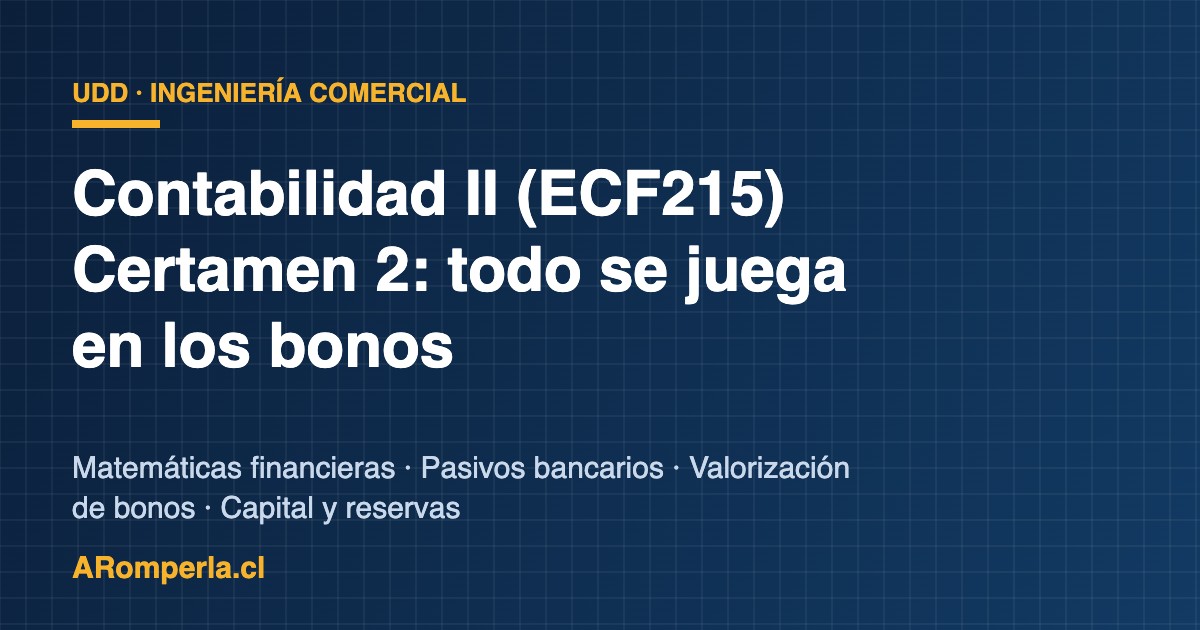 Contabilidad II ECF215 UDD: el Certamen 2 se juega en los bonos