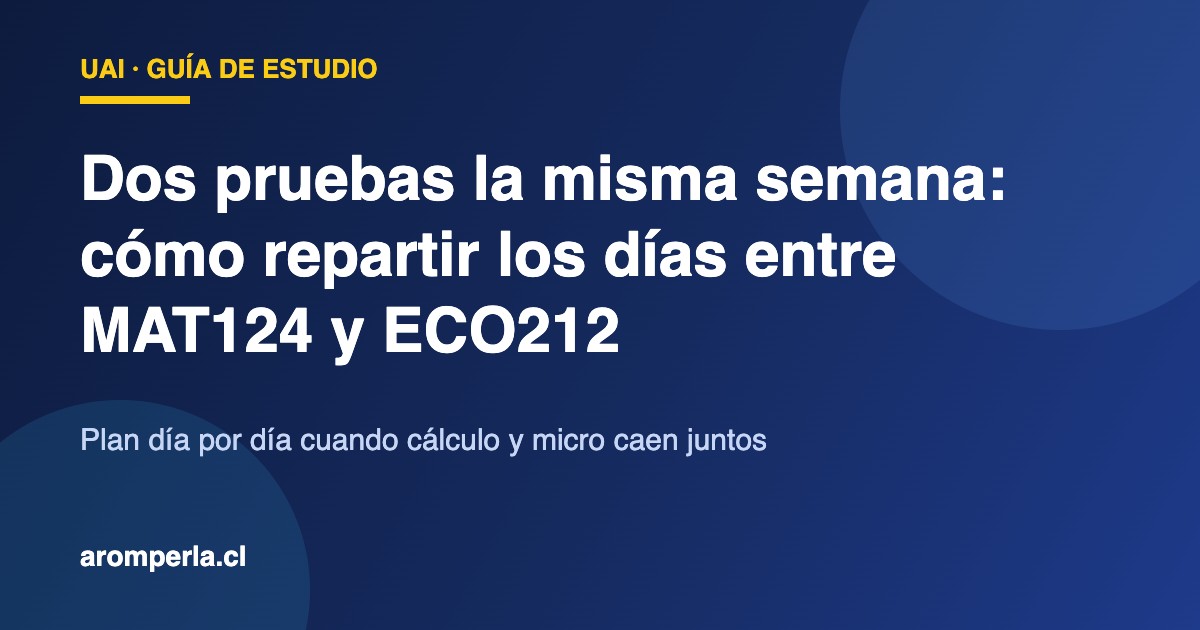 Dos pruebas la misma semana en la UAI: cómo repartir los días entre MAT124 y ECO212