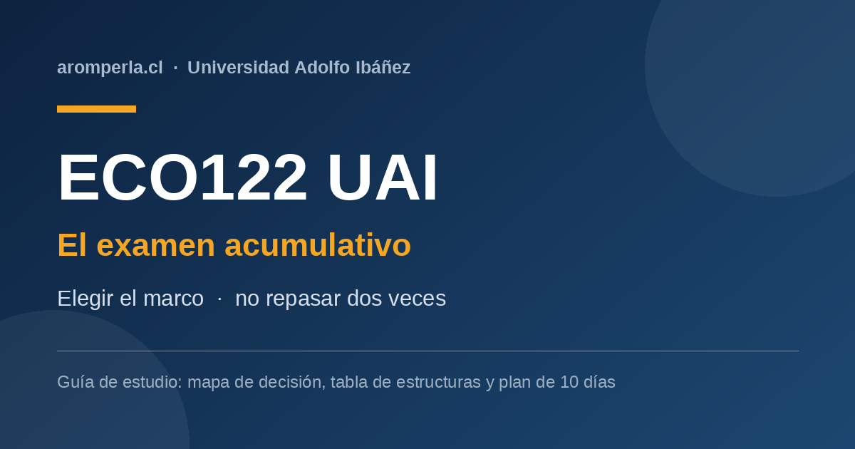 Examen de ECO122 UAI: el acumulativo premia elegir, no recordar