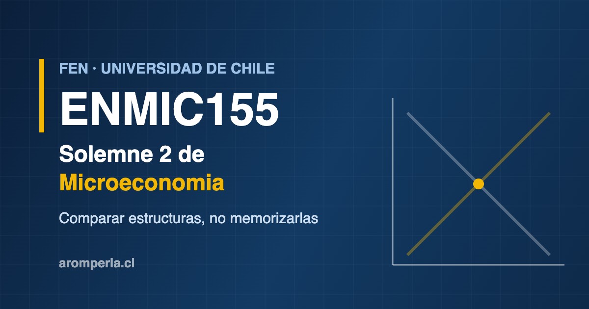 Microeconomía ENMIC155 FEN: comparar estructuras, no memorizarlas