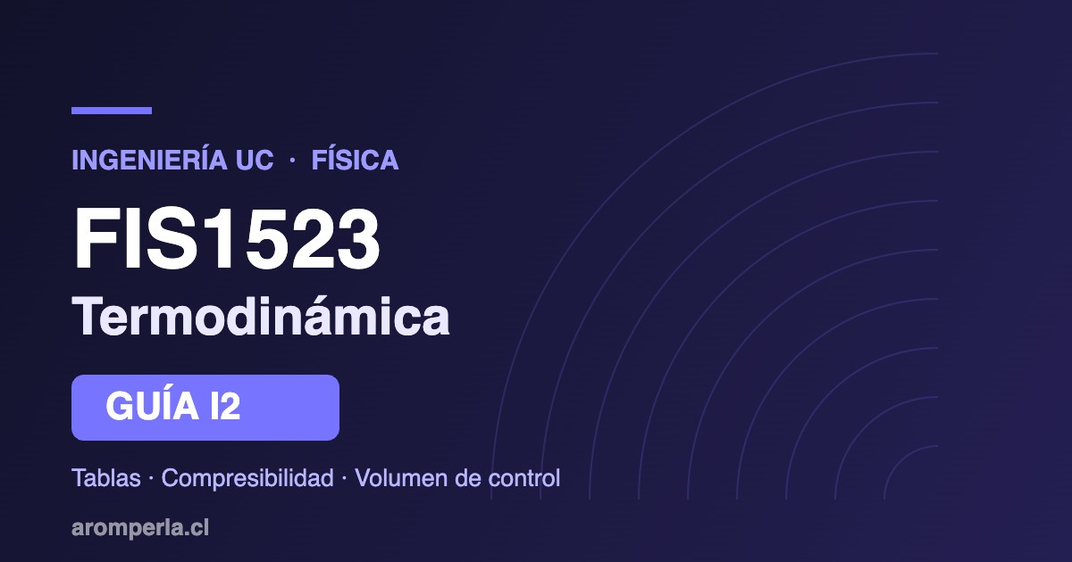 Guía de la I2 de Termodinámica FIS1523 en Ingeniería UC