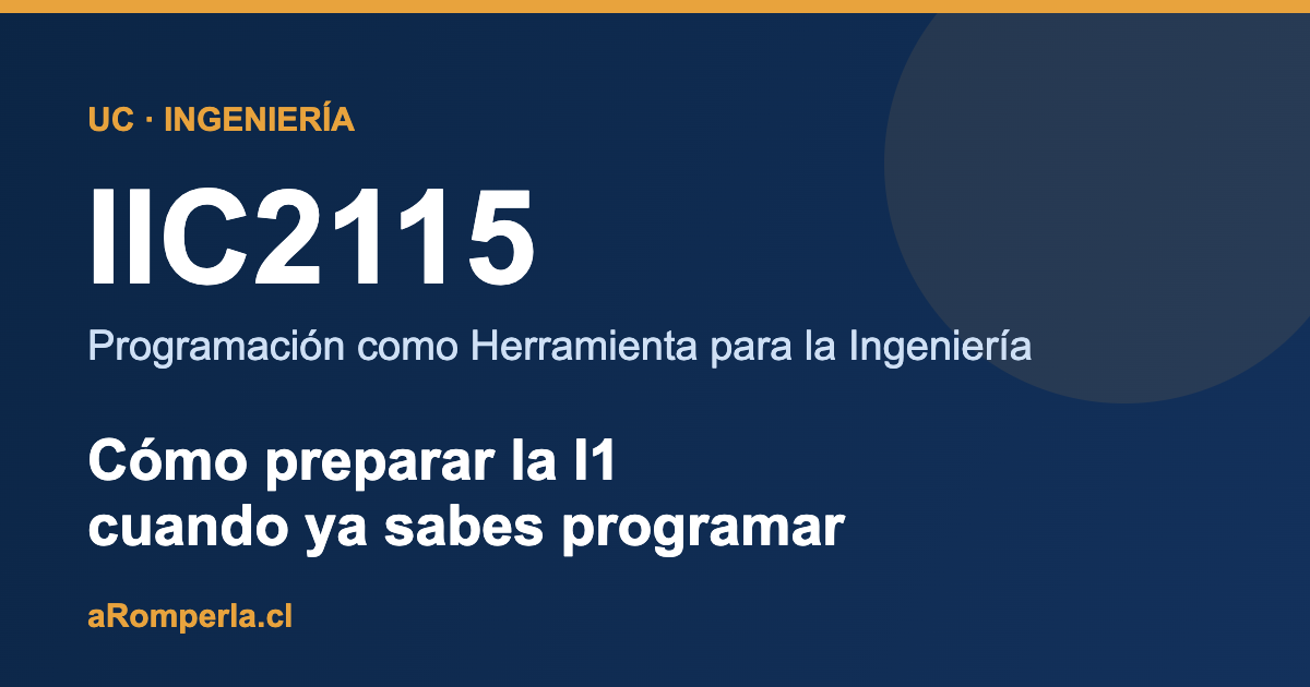 Portada guía IIC2115 Programación como Herramienta para la Ingeniería UC para la I1