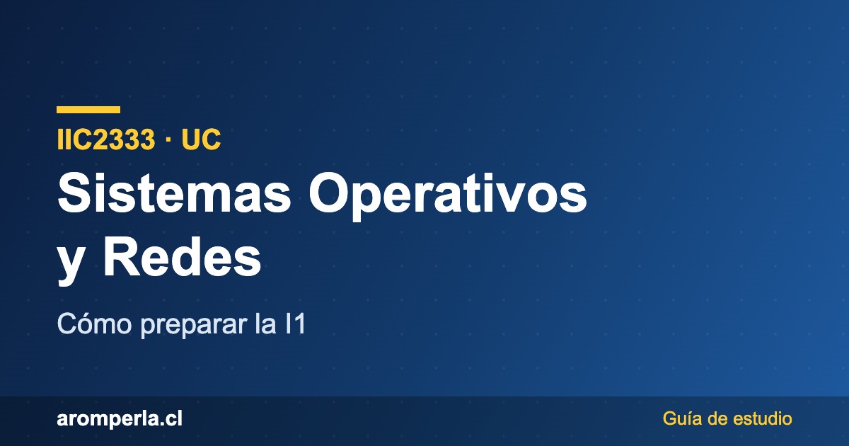 Guía I1 de Sistemas Operativos y Redes IIC2333 UC