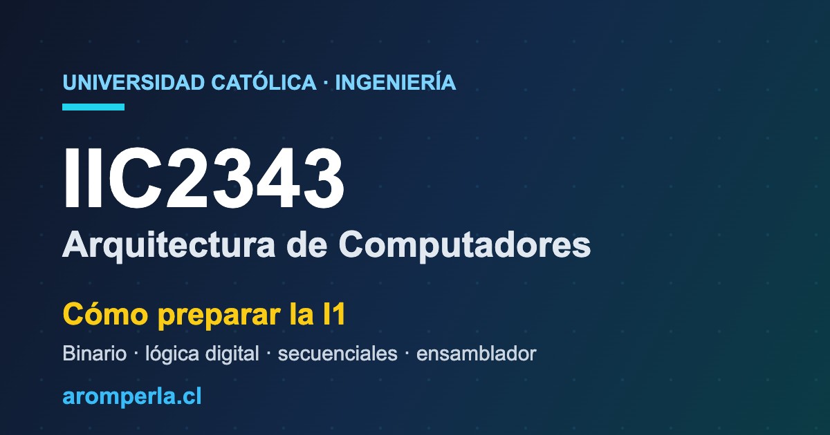 Portada de la guía IIC2343 Arquitectura de Computadores UC para preparar la I1