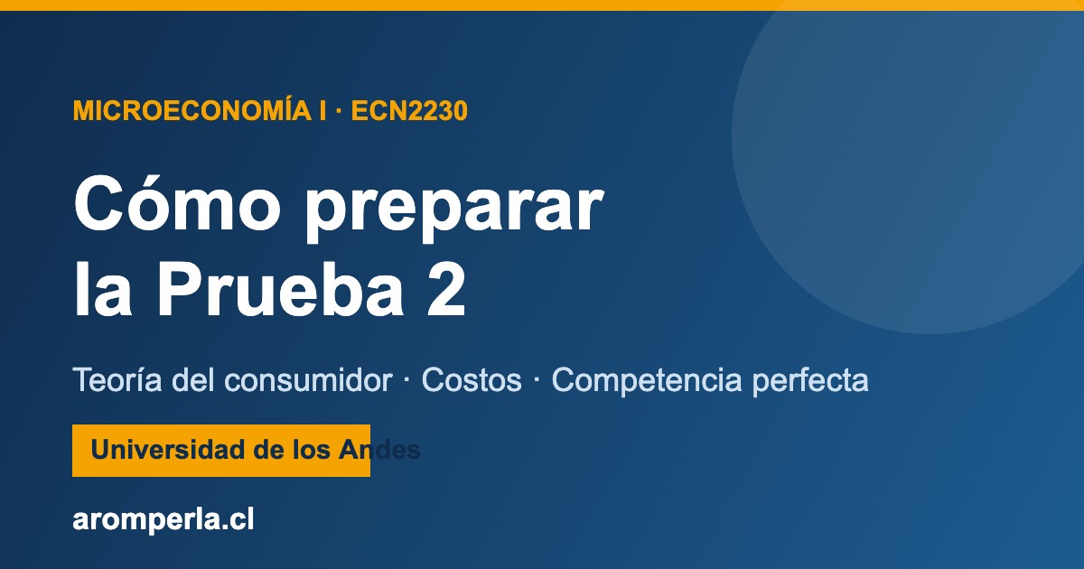 Microeconomía I ECN2230 UAndes: cómo preparar la Prueba 2
