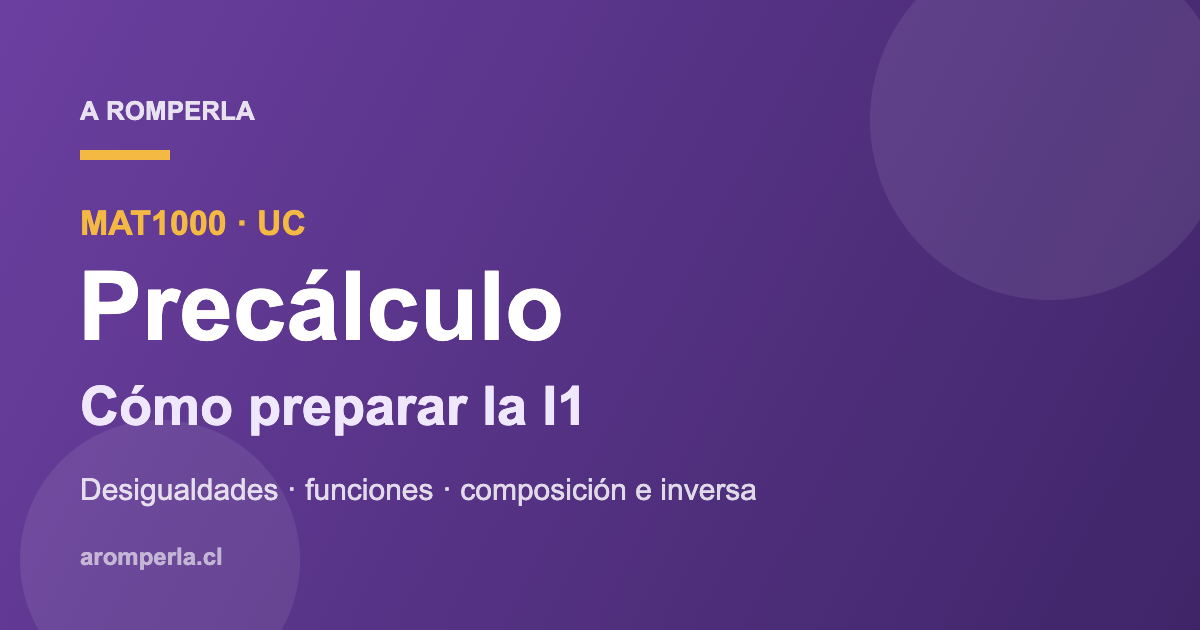 Portada guía Precálculo MAT1000 UC para la I1