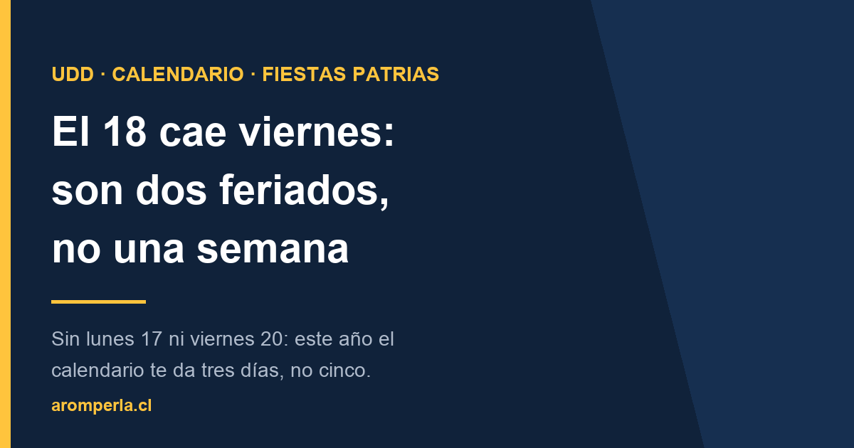 El 18 cae viernes: son dos feriados legales, no una semana