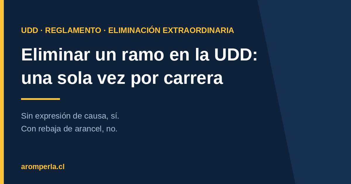 Eliminar un ramo en la UDD: una sola vez en toda la carrera