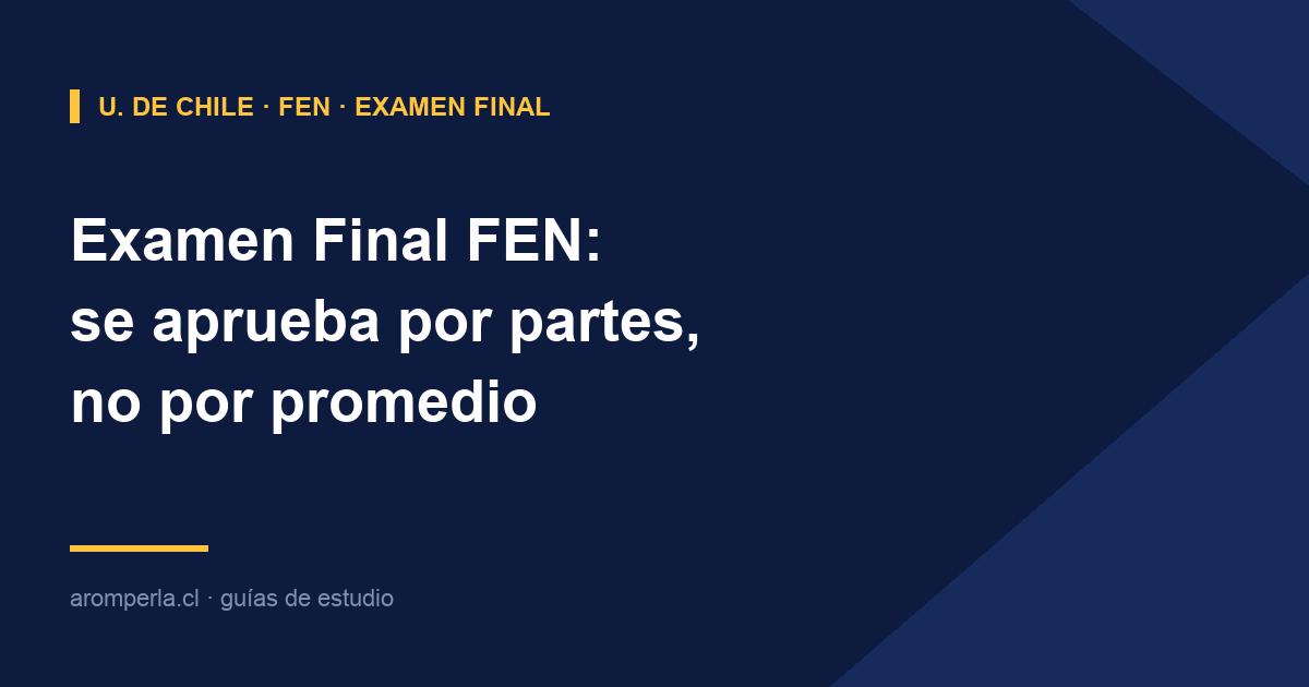 Portada: Examen Final de la FEN en la U. de Chile, se aprueba por partes y no por promedio