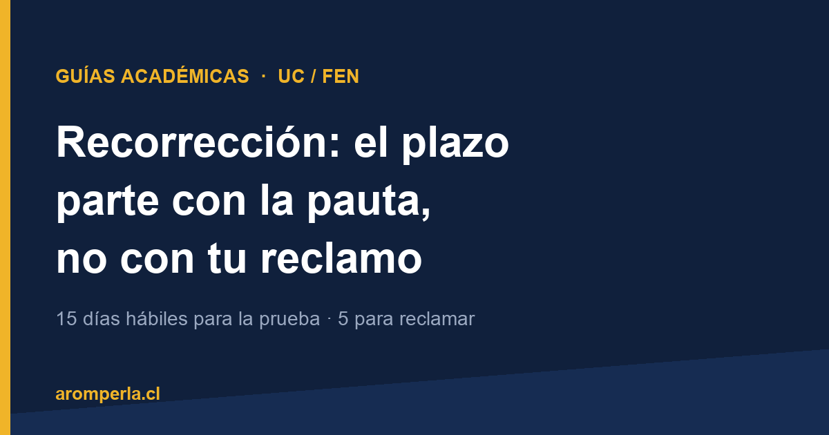 Portada: la recorrección tiene plazo y parte cuando se publica la pauta, no cuando reclamas