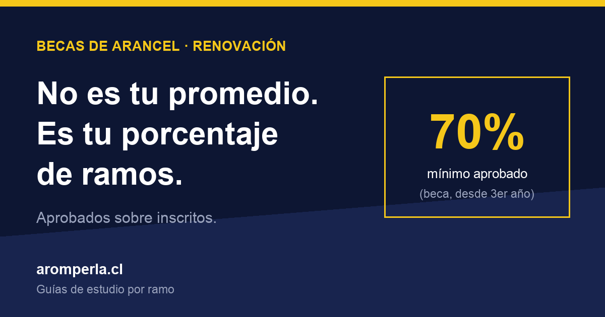 Renovación de beca de arancel: se exige 70% de ramos aprobados desde tercer año, no un promedio